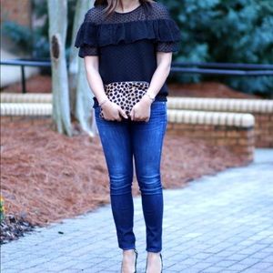Jcrew Edie top on clip dot